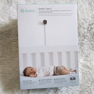Owlet Cam 2 HD Baby Monitor Camera With Wall Mount And Cords In Box